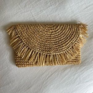 Free People straw clutch
